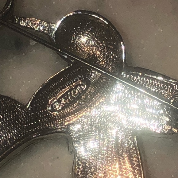 VTG Avon Humming Bird Feeding Flower Floral Marcasite Brooch 1.5” x 2.2” - Picture 4 of 6